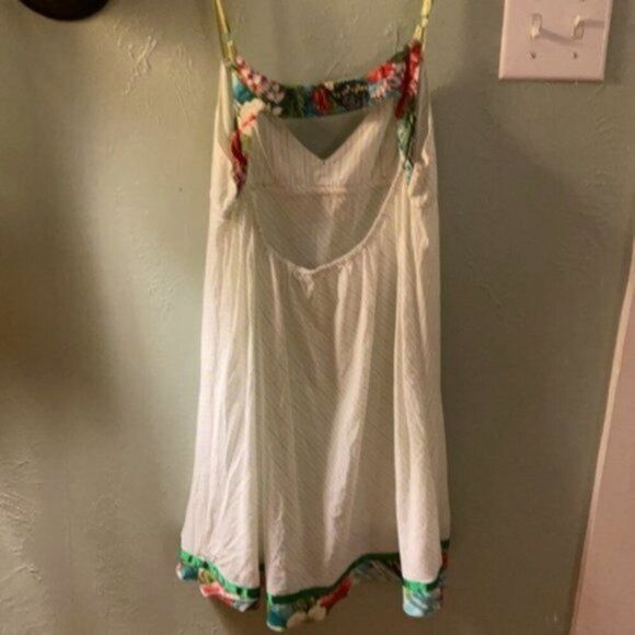 Vintage Free People halter white with green ribbon trim M - Picture 4 of 9